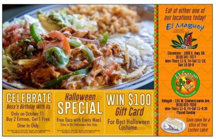 El Maguey - Claremore, OK menu_pic