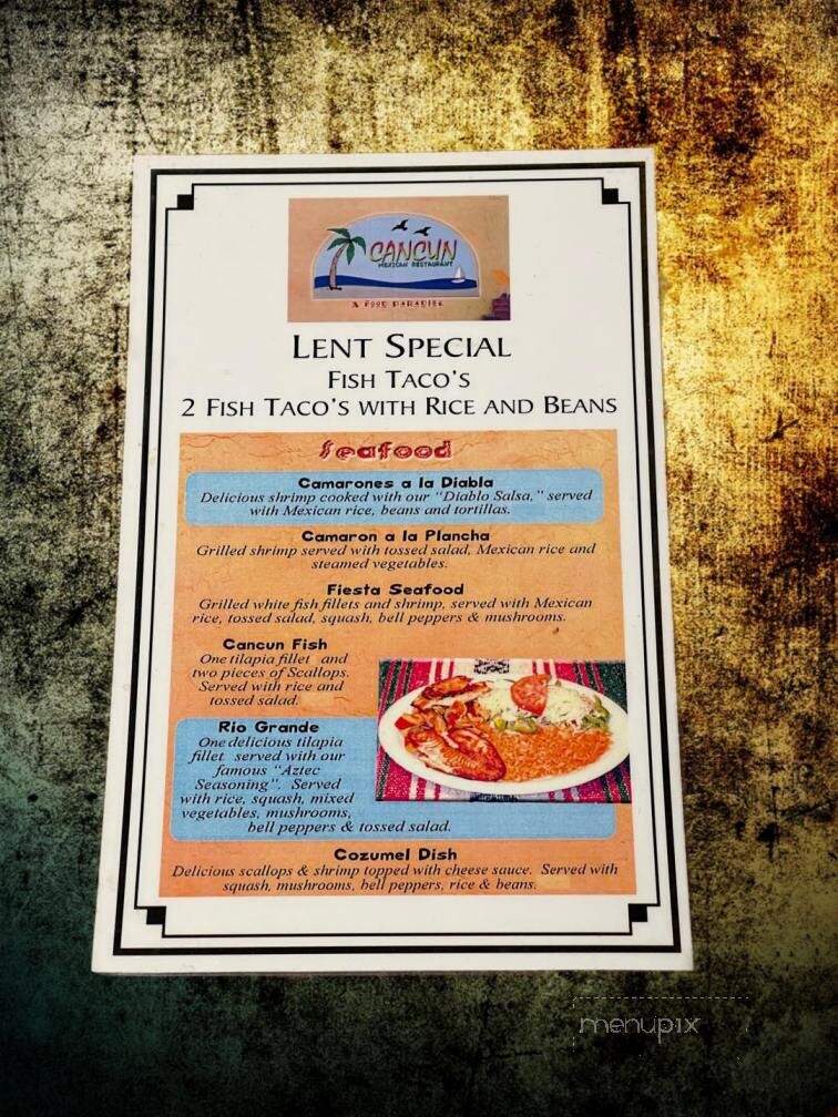 Cancun Mexican Restaurant - Henderson, KY menu_pic