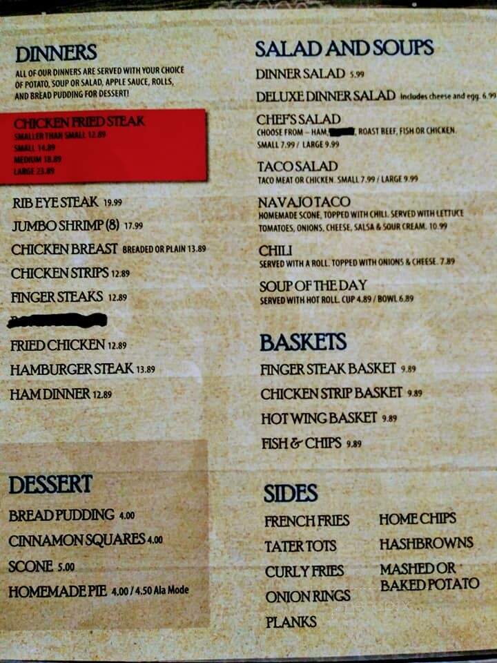 Eagle's Nest - Dietrich, ID menu_pic