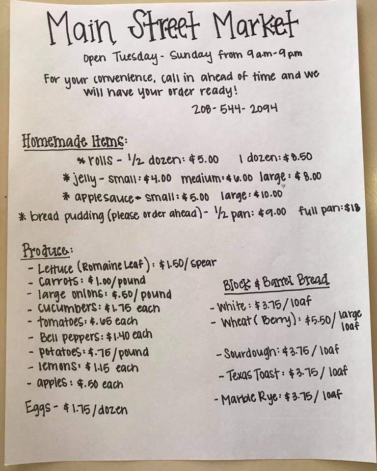 Eagle's Nest - Dietrich, ID menu_pic