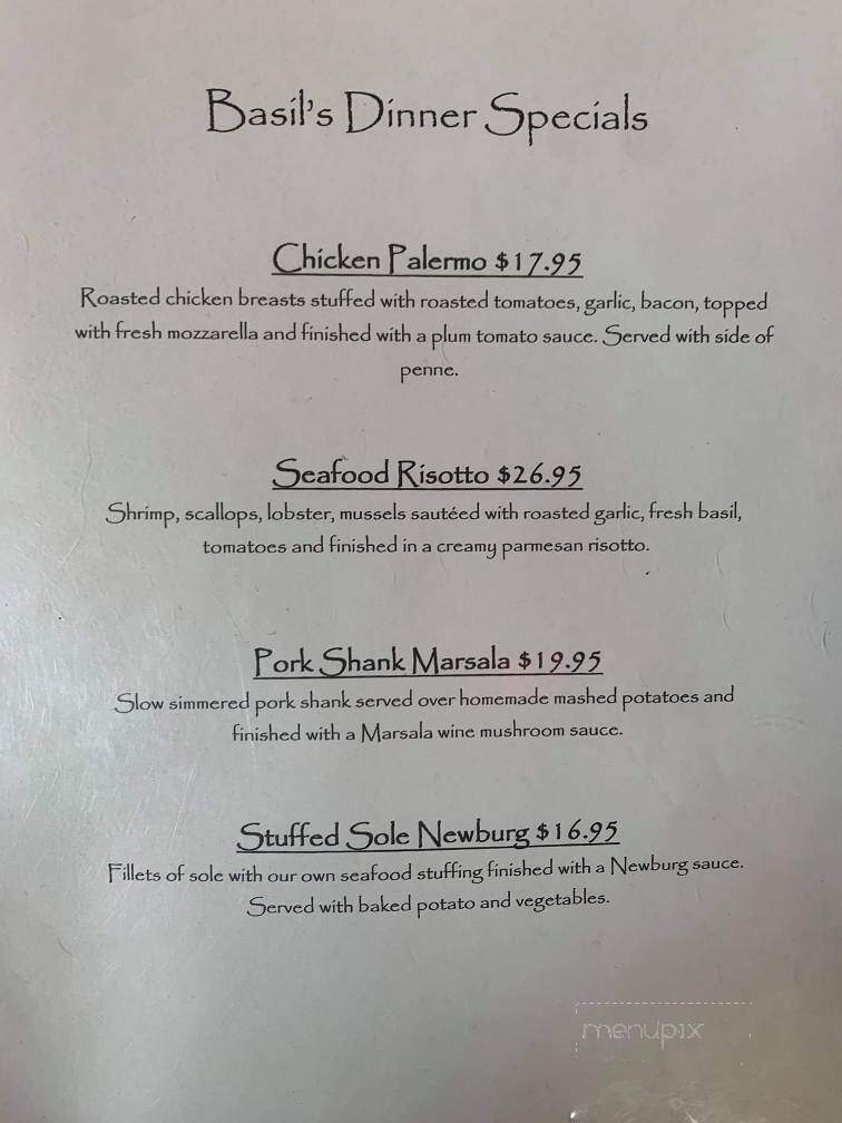 Basil's - Stafford Springs, CT menu_pic
