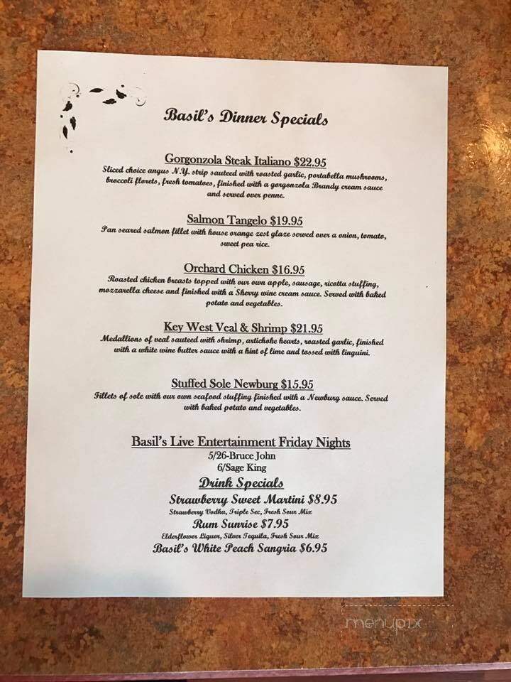 Basil's - Stafford Springs, CT menu_pic
