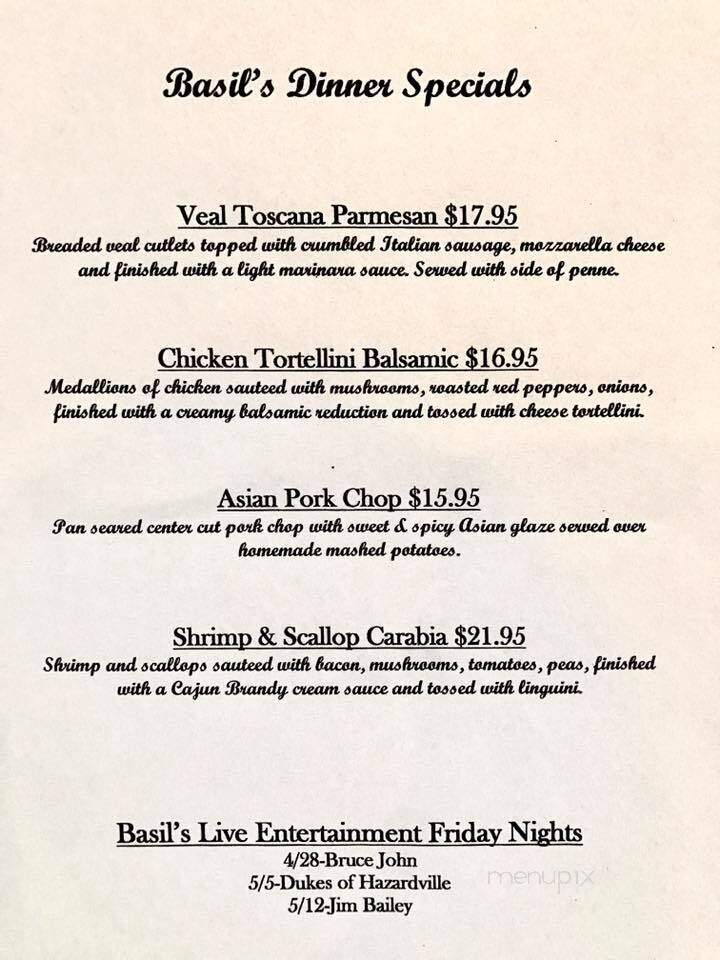 Basil's - Stafford Springs, CT menu_pic