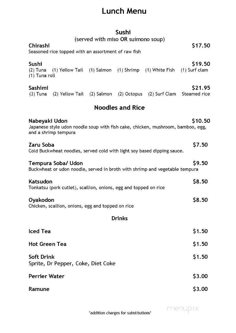 Simon's Sushi - Plano, TX menu_pic