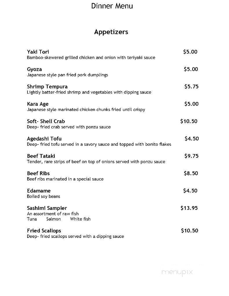 Simon's Sushi - Plano, TX menu_pic