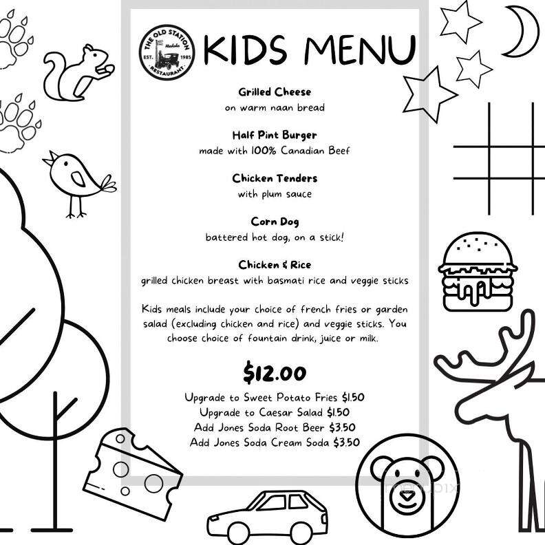 The Old Station Restaurant - Bracebridge, ON menu_pic
