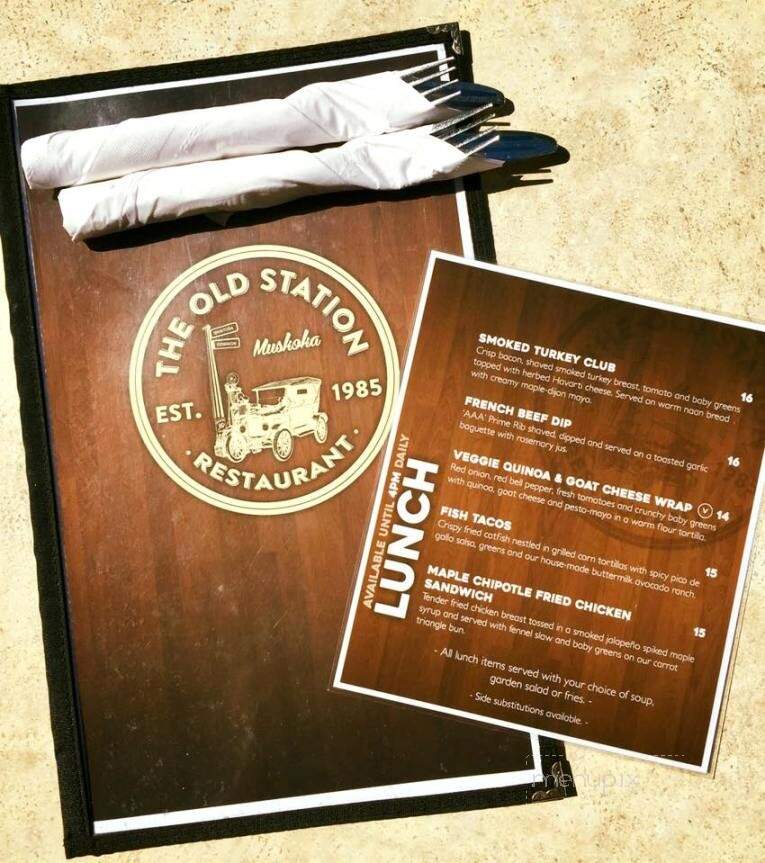 The Old Station Restaurant - Bracebridge, ON menu_pic