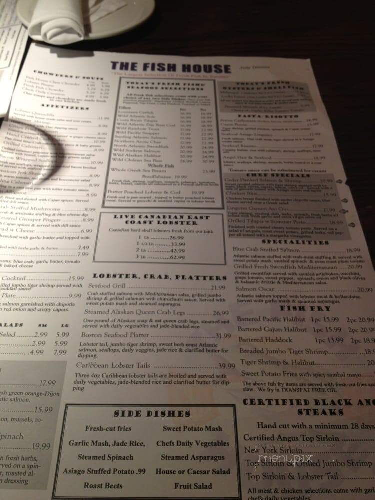 The Fish House - Markham, ON menu_pic
