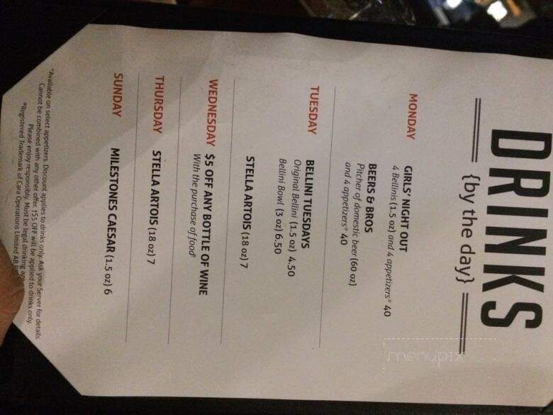 Milestones Grill + Bar - Calgary, AB menu_pic