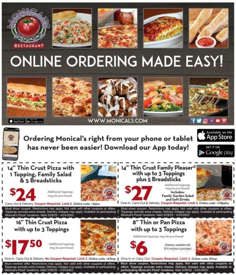 Monical's Pizza - Watseka, IL menu_pic
