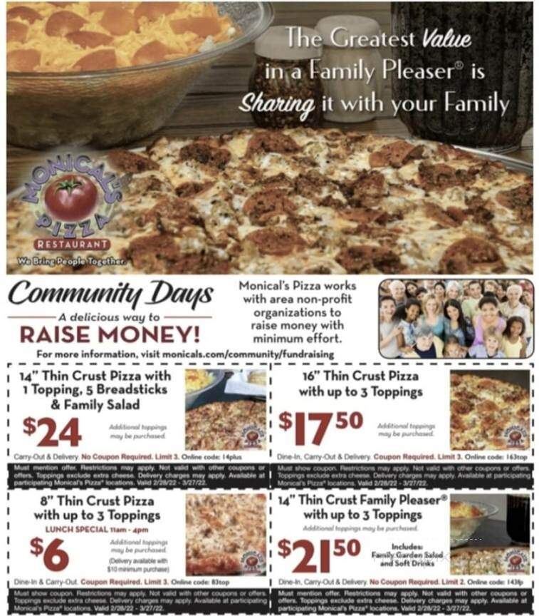 Monical's Pizza - Watseka, IL menu_pic