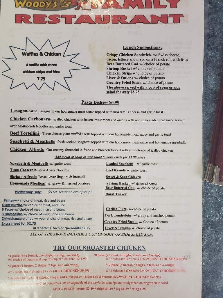 Woody's Family Restaurant - Minonk, IL menu_pic