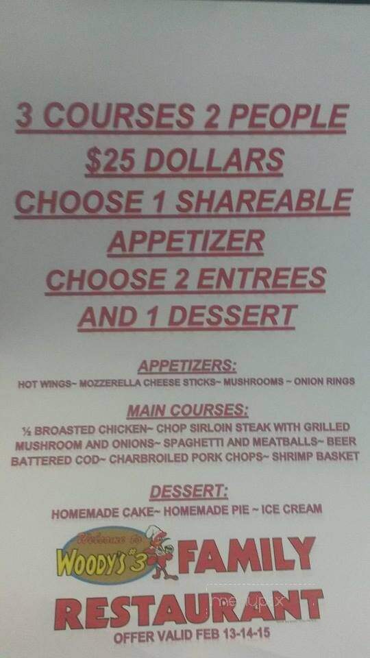 Woody's Family Restaurant - Minonk, IL menu_pic