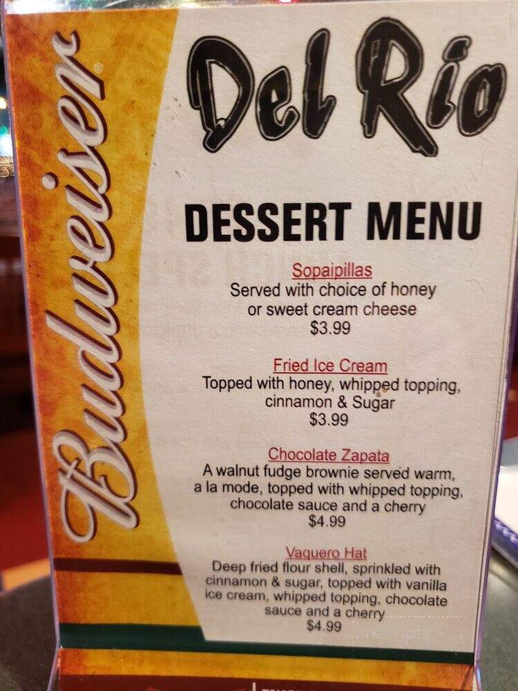 Cafe Del Rio - Pittsburg, KS menu_pic