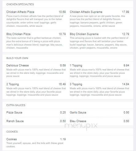 Pizza Man Restaurant - Pikesville, MD menu_pic