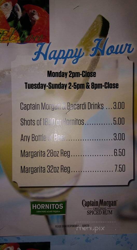 El Loro Mexican Restaurant - Coon Rapids, MN menu_pic