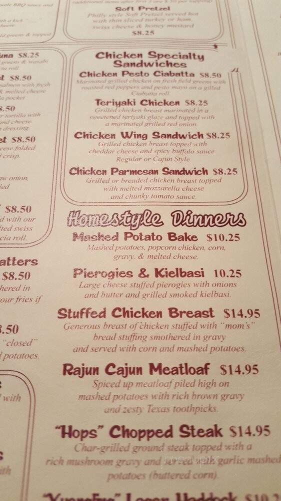 Hops & Barleys - Luzerne, PA menu_pic