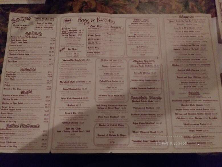 Hops & Barleys - Luzerne, PA menu_pic