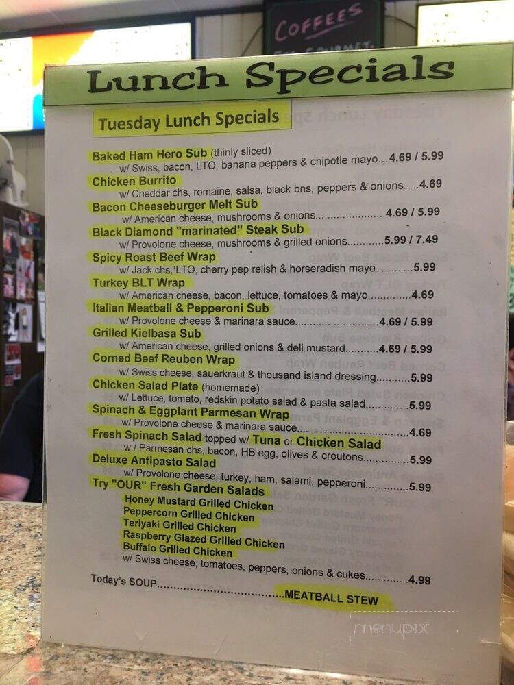 Quik Stop Deli - North Smithfield, RI menu_pic