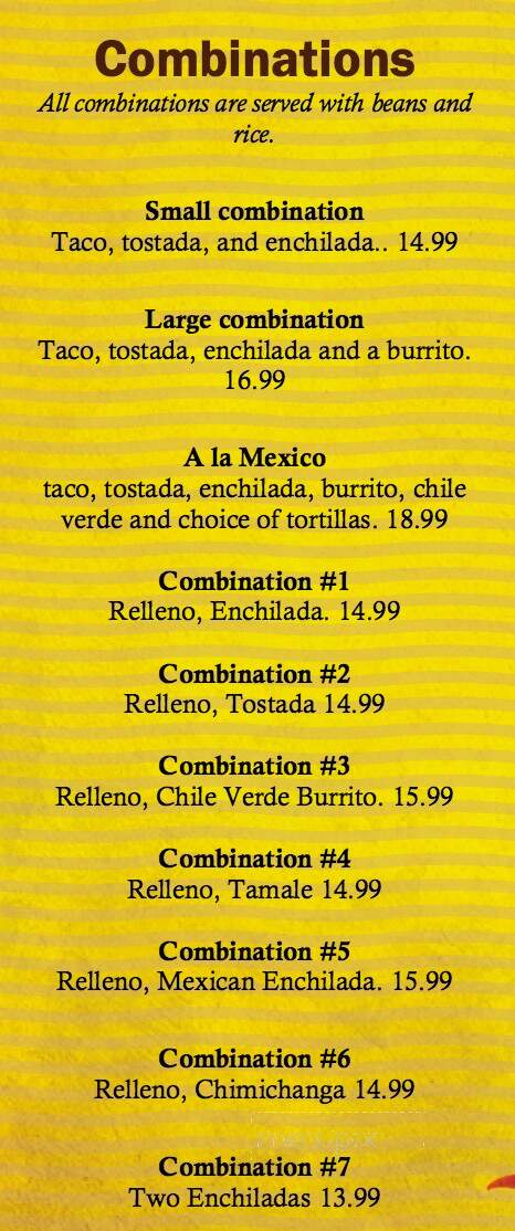 Mexico Cafe - Mount Vernon, WA menu_pic