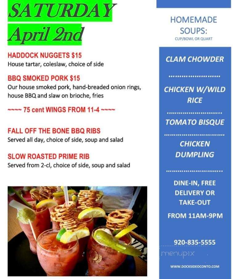 Dockside - Oconto, WI menu_pic