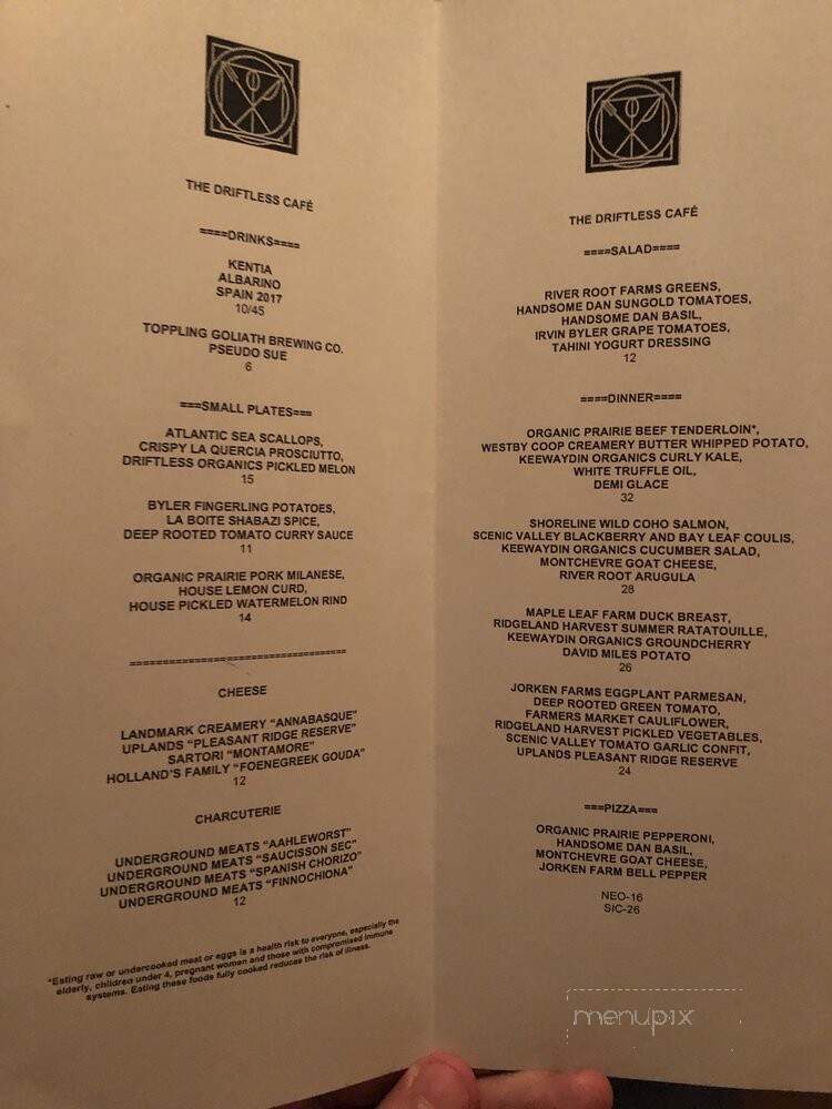 Driftless Cafe - Viroqua, WI menu_pic