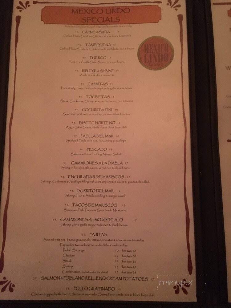 Mexico Lindo Grill - Oxford, AL menu_pic
