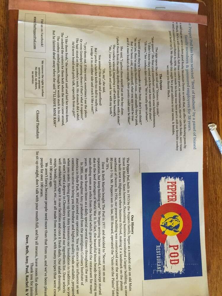 Pepper Pod - Hudson, CO menu_pic