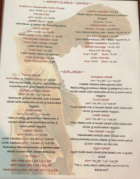 Maria's Pizza Palace - Colchester, CT menu_pic