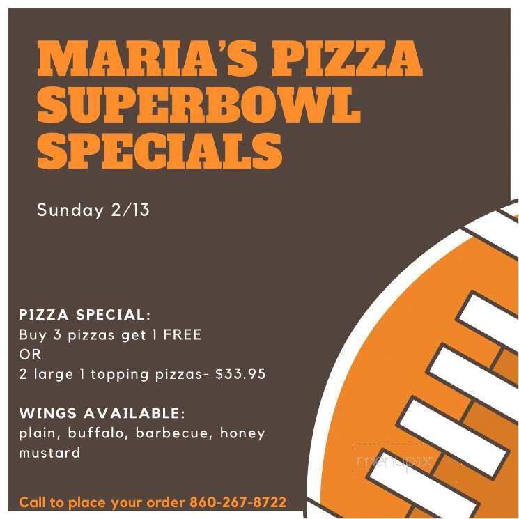 Maria's Pizza Palace - Colchester, CT menu_pic