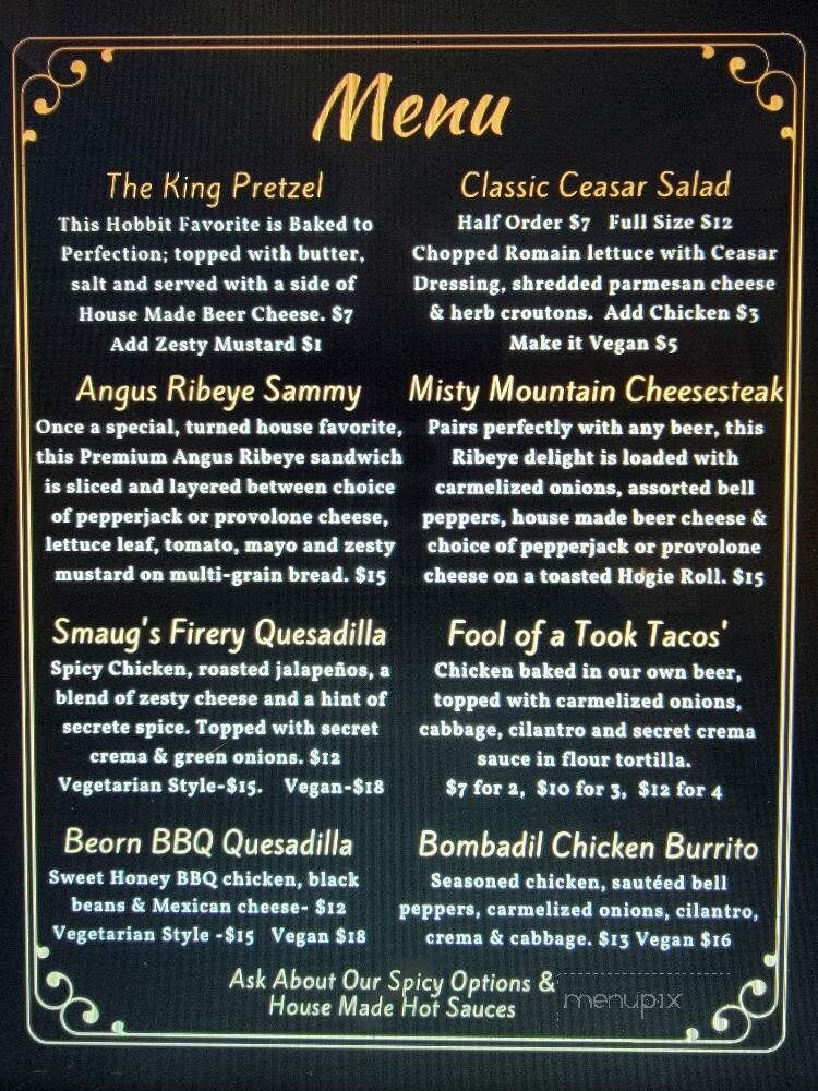 Misty Mountain Brewing Tap Haus - Brookings, OR menu_pic