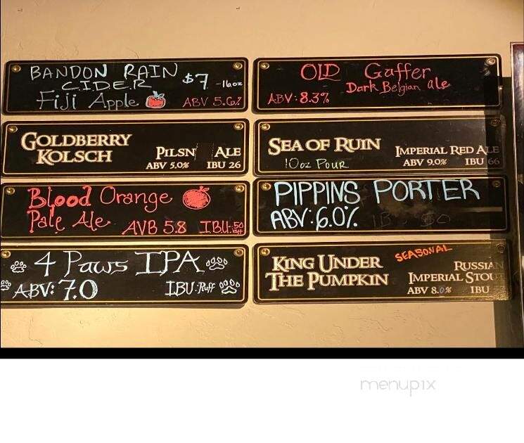 Misty Mountain Brewing Tap Haus - Brookings, OR menu_pic