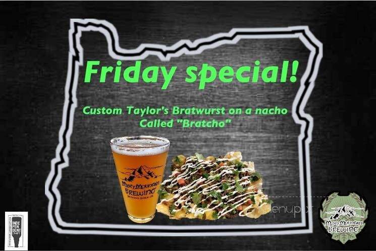 Misty Mountain Brewing Tap Haus - Brookings, OR menu_pic