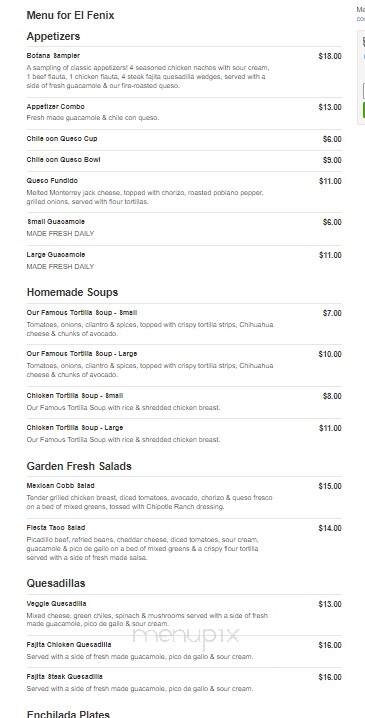 El Fenix - Greenville, TX menu_pic