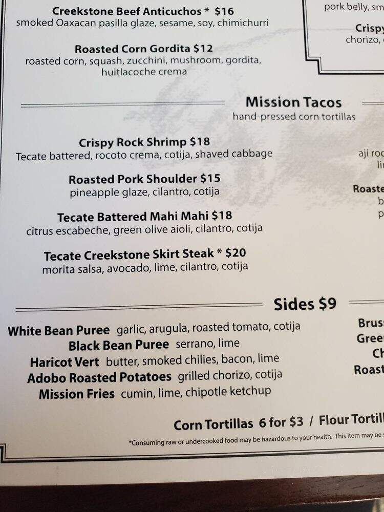 The Mission Kierland - Scottsdale, AZ menu_pic