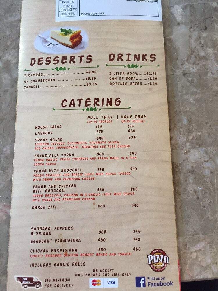 Boynton Pizza - Boynton Beach, FL menu_pic