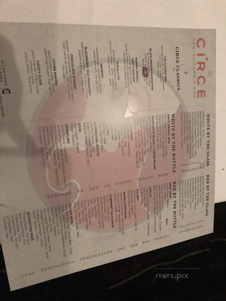 Circe Restaurant and Bar - East Greenwich, RI menu_pic