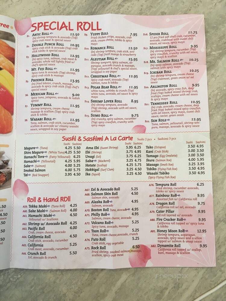 Sen Sushi & Hibachi Grill - Arlington, TN menu_pic