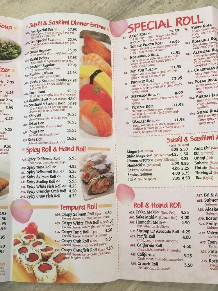 Sen Sushi & Hibachi Grill - Arlington, TN menu_pic