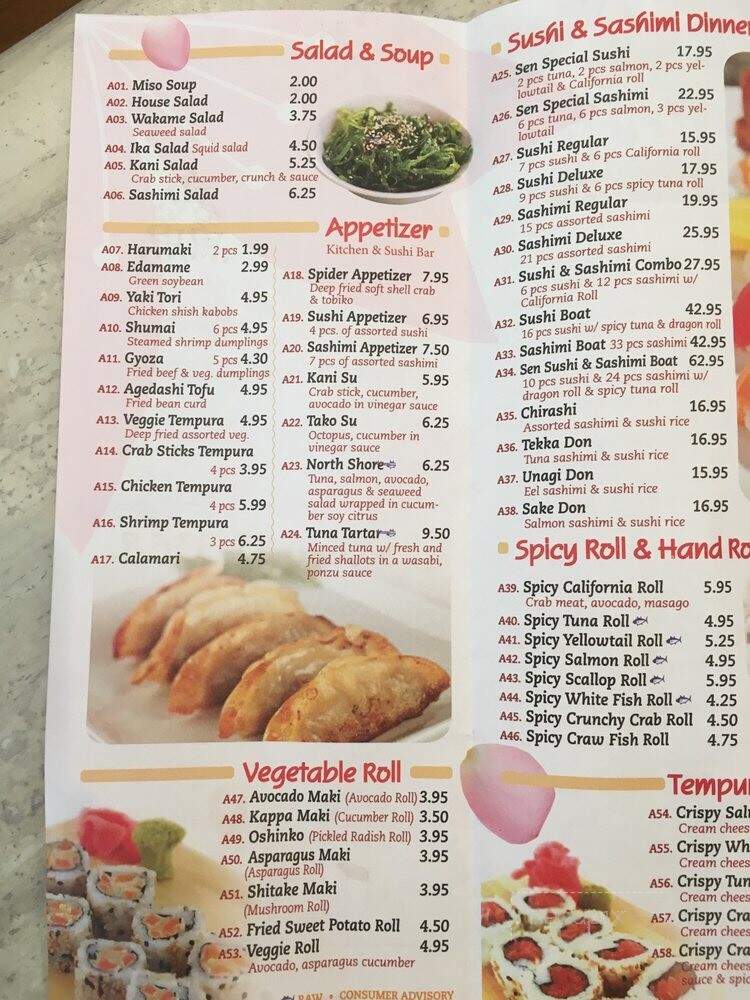 Sen Sushi & Hibachi Grill - Arlington, TN menu_pic