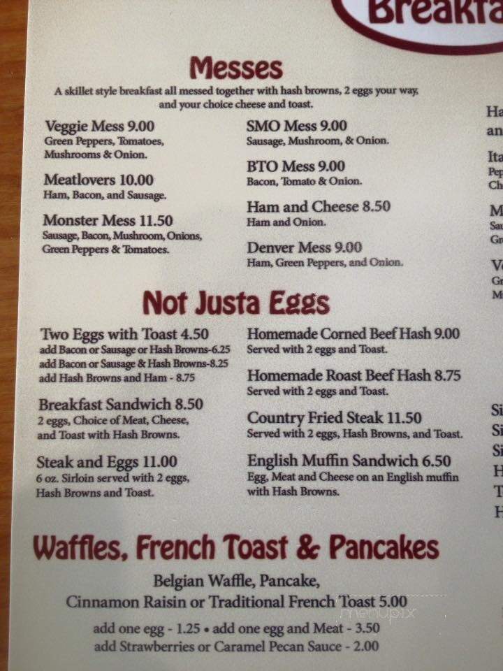 Not Justa Bar & Cafe - Somerset, WI menu_pic