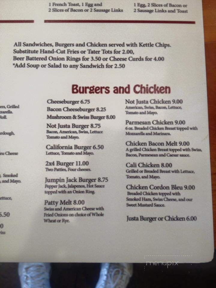 Not Justa Bar & Cafe - Somerset, WI menu_pic