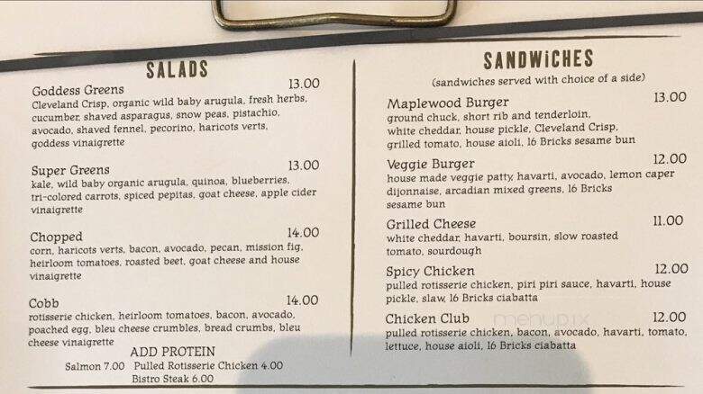 Maplewood Kitchen and Bar - Mason, OH menu_pic