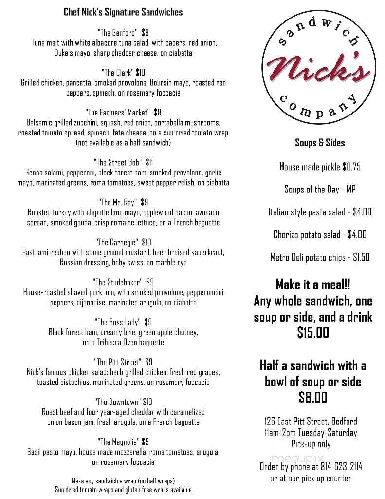 Nick's Sandwich Company - Bedford, PA