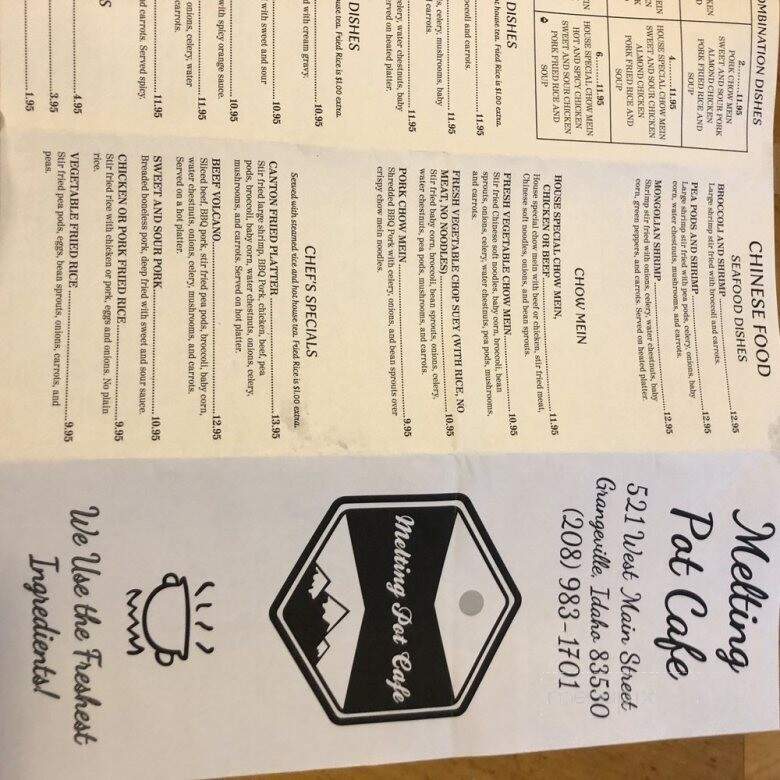 The Melting Pot - Grangeville, ID menu_pic