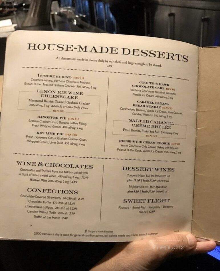 Cooper's Hawk Winery & Restaurant - Rockville, MD menu_pic