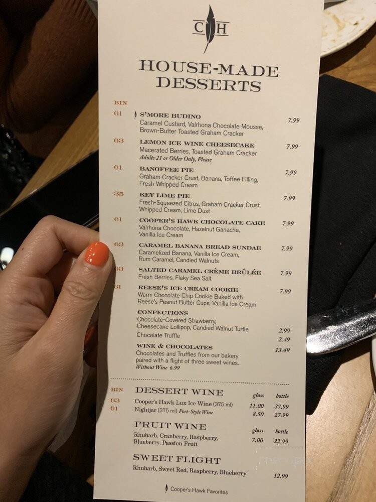 Cooper's Hawk Winery & Restaurant - Rockville, MD menu_pic