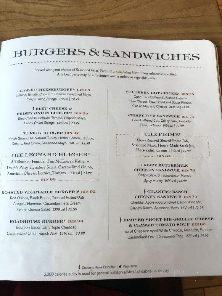 Cooper's Hawk Winery & Restaurant - Rockville, MD menu_pic
