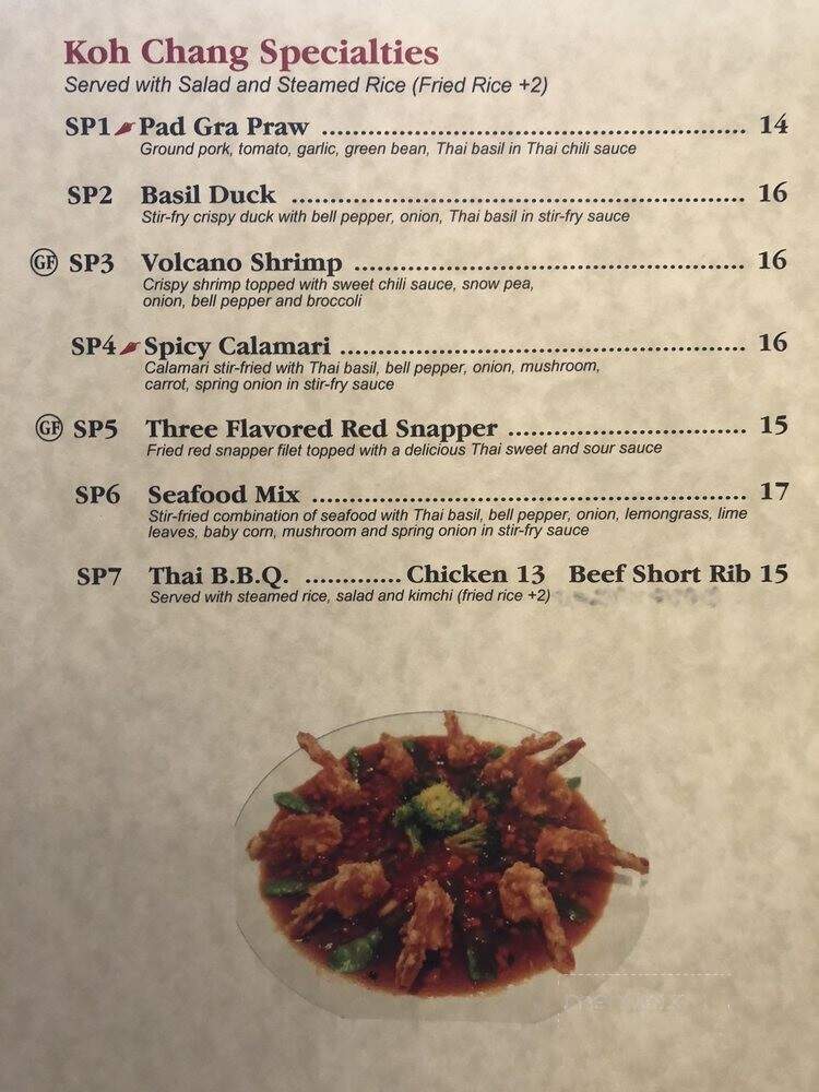 Koh Chang Thai - Missoula, MT menu_pic