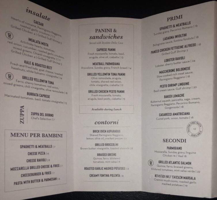 A Tavola Restaurant & Wine Bar - Metairie, LA menu_pic